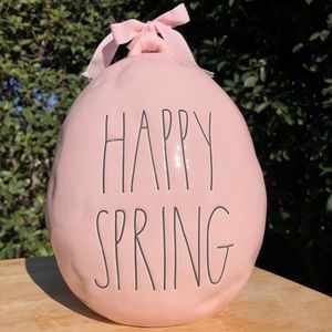 Rae Dunn “HAPPY SPRING” pink medium size egg